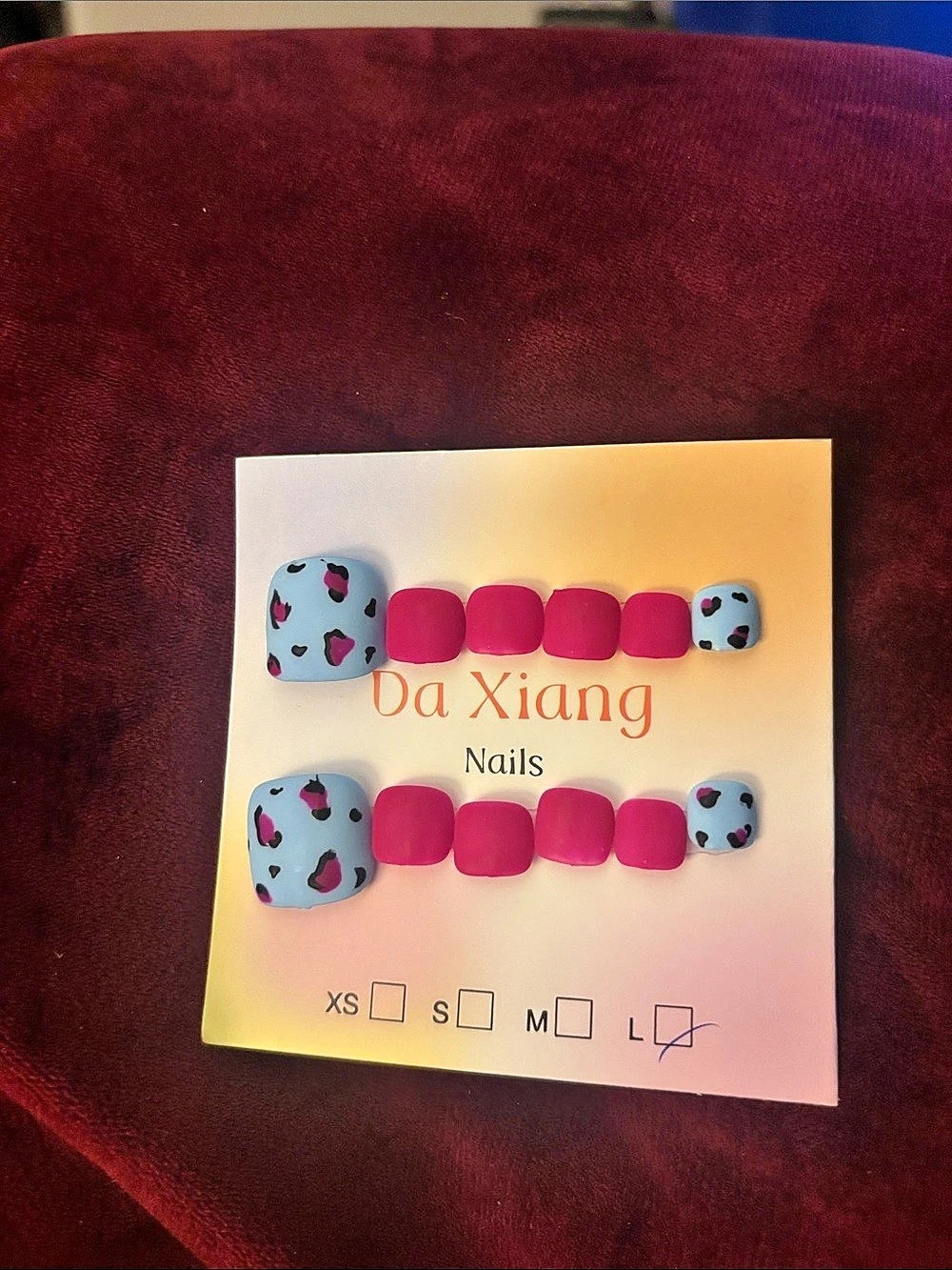 Da Xiang Press-On Nails Pink & Blue NWT